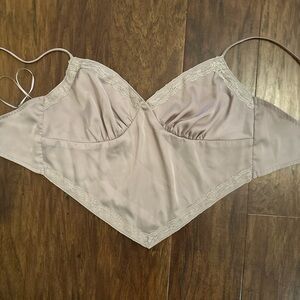 Purple silk crop top